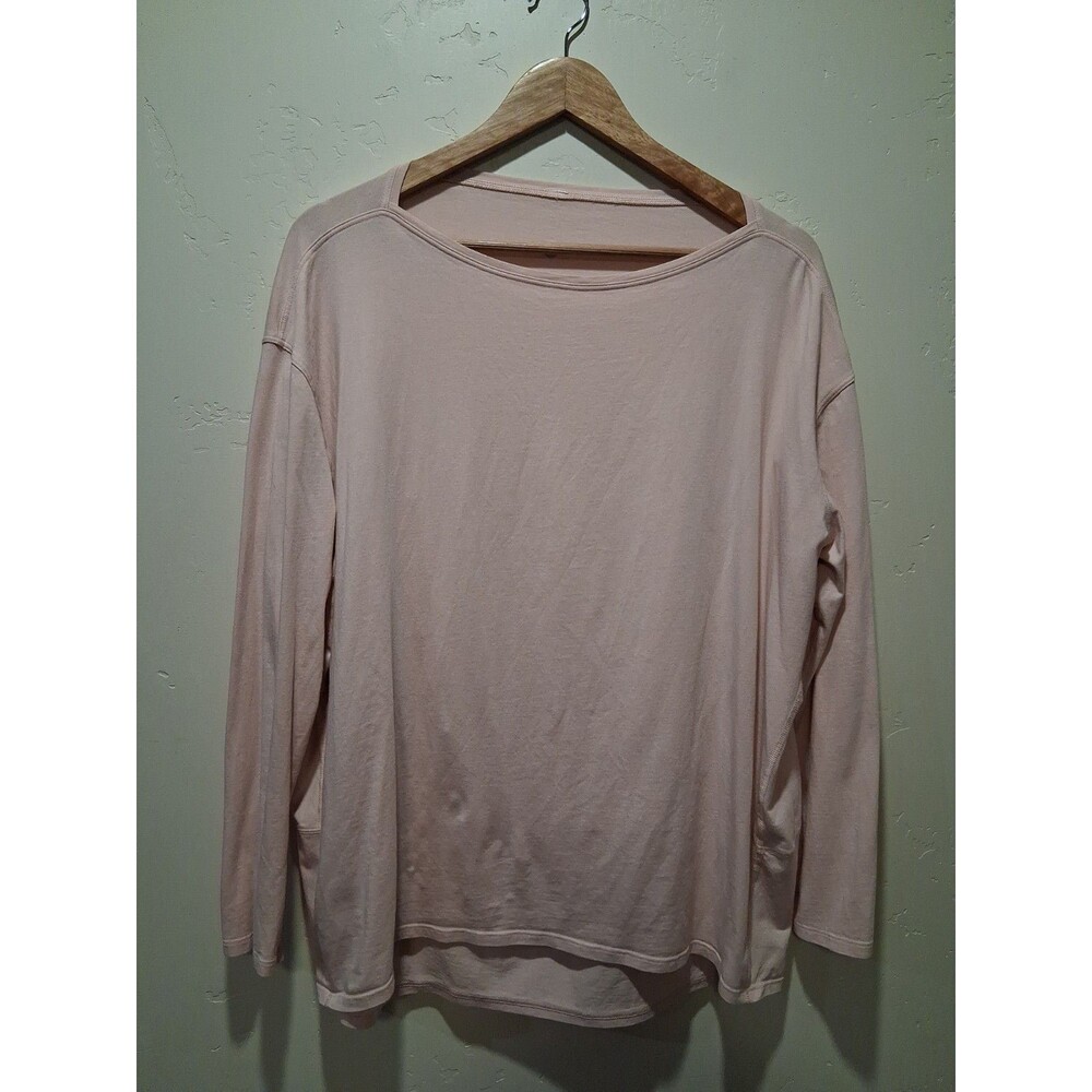 Lululemon Back In Action Size 8 Light Pink Relaxed Fit Long Sleeve Shirt Soft